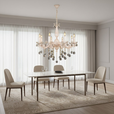 Chandelier Ceiling Light Beige Ceiling Lamp Crystal Lamp
