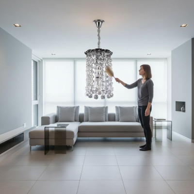 Chandelier Ceiling Light Silver Ceiling Lamp Crystal Lamp