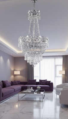Chandelier Ceiling Light Silver Ceiling Lamp Crystal Pendant Light