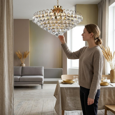 Ceiling chandelier luxury gold chandelier ceiling lamp crystal style.