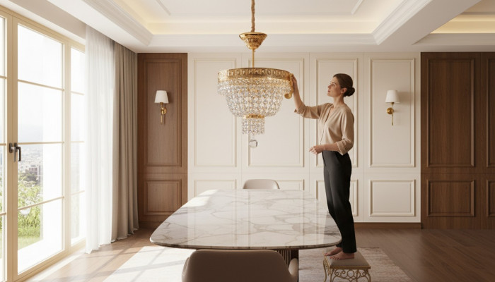 Chandelier Ceiling Light Luxury Gold Ceiling Lamp Crystal Style