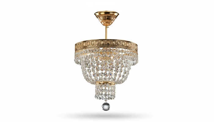 Chandelier Ceiling Light Luxury Gold Ceiling Lamp Crystal Style