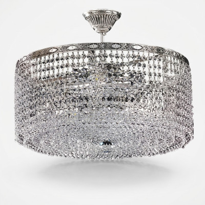 Round ceiling lamp chandelier luxury silver chandelier crystal