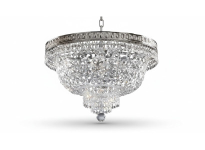 Round Ceiling Lamp Crystal Ceiling Light Luxury Silver Chandelier Pendant Light