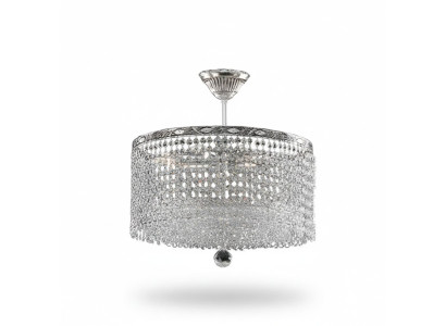 Round Ceiling Lamp Crystal Ceiling Light Luxury Silver Chandelier Chandelier