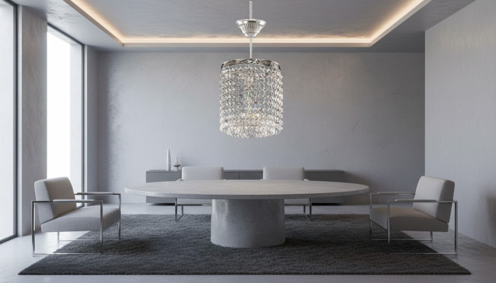 Chandelier Ceiling Lamp Crystal Ceiling Light Luxury Silver Chandelier