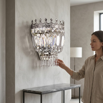 Wall lights wall lamp chandelier wall lamps crystal silver
