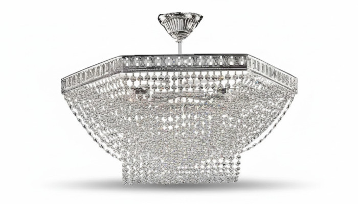 Luxury chandelier ceiling light silver crystal chandelier ceiling lamp