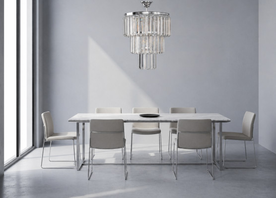 Chandelier Ceiling Light Luxury Silver Ceiling Lamp Crystal Chandelier