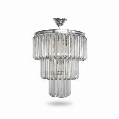 Chandelier Ceiling Light Luxury Silver Ceiling Lamp Crystal Chandelier