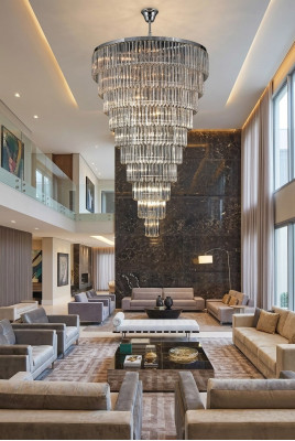 Chandelier Ceiling Light Silver Ceiling Lamp Crystal XXL Light