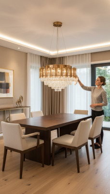 Ceiling chandelier, luxury ceiling lamp, crystal round pendant lamp.