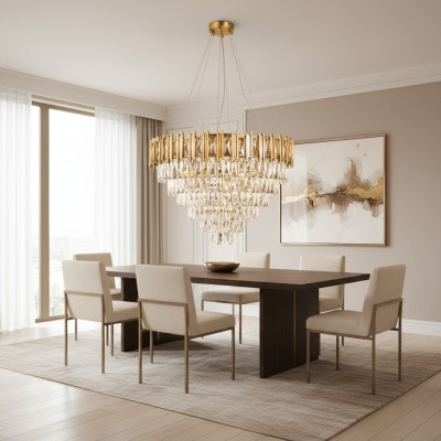 Luster Chandelier Ceiling Light Luxury Gold Ceiling Lamp Crystal