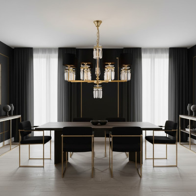 Chandelier Ceiling Light Gold Ceiling Lamp Crystal Black