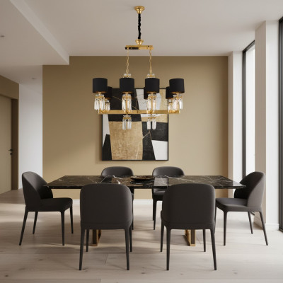 Ceiling chandelier gold ceiling lamp crystal black