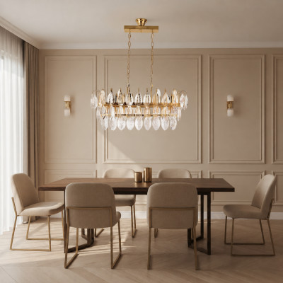 Luster Chandelier Ceiling Light Luxury Gold Ceiling Lamp Crystal Light