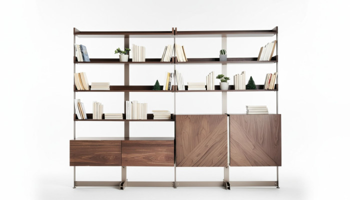 Modern display cabinet living room furniture shelf standing shelf solid wood furniture brown shelves