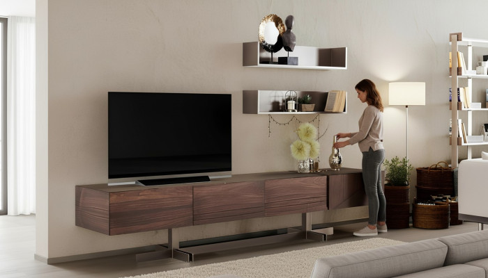 Luxurious TV cabinet in modern style made of durable wood