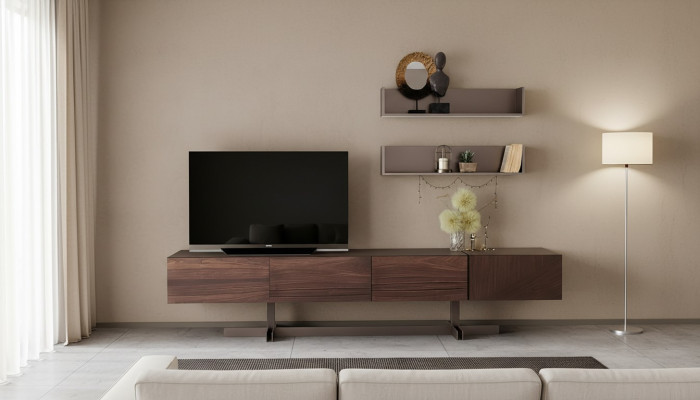 Luxurious TV cabinet in modern style made of durable wood
