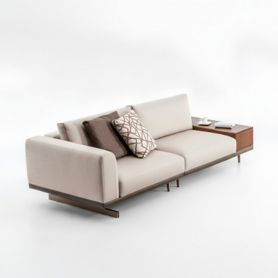 Three-seater sofa 3-seater fabric sofas gray modern table living room couch