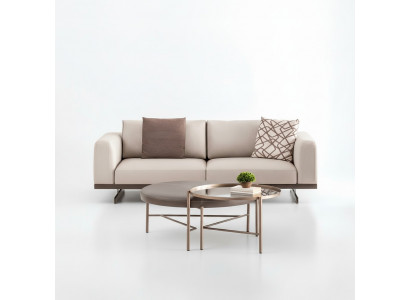 Modern three-seater fabric sofa luxury couch furniture textile living room furniture