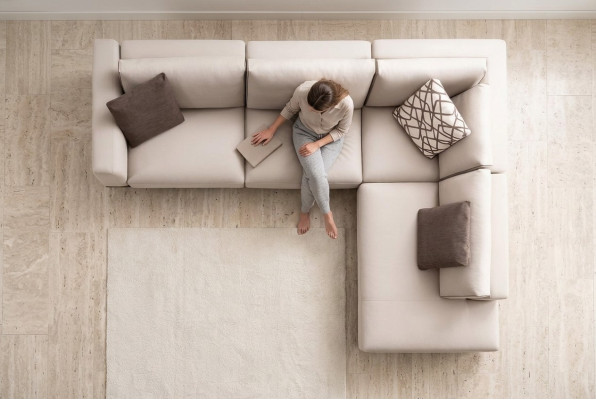 Sofa corner sofa fabric sofa L-shape fabric sofas gray modern table living room