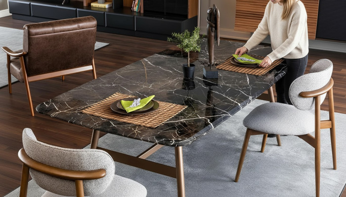 Dining room table dining table table dining nook marble black dining room design
