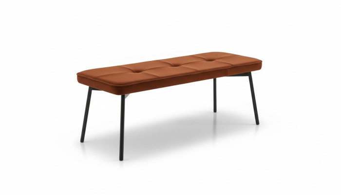 Seating furniture bench upholstered bench wooden bench padded fabric modern orange new