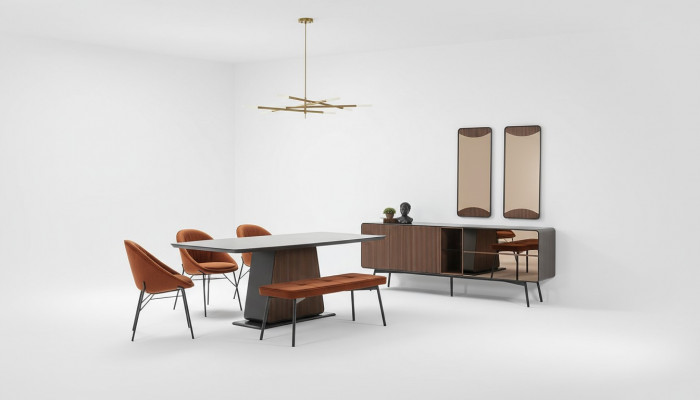 Dining set dining room dining table table chairs set 7-piece wood brown new