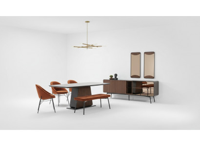 Dining set dining room dining table table chairs set 7-piece wood brown new