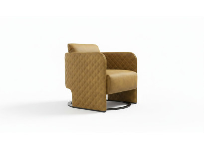 Armchair Wingback Armchair Cocktail Chair Seat Modern Faux Leather Yellow Design