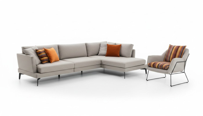 Sofa set L-shape couch armchair gray sofa modern furniture corner sofa set new