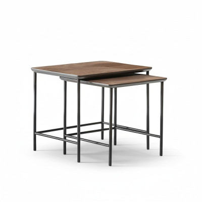 Luxury Side Tables Coffee Table Modern Wooden Table Complete Set Brown New