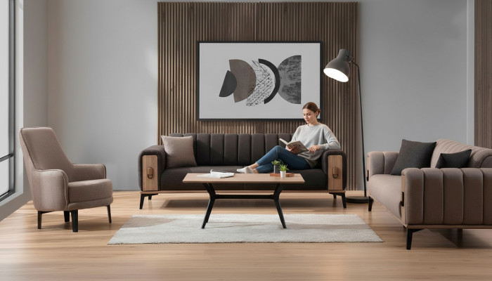 Modern sofa set three-seater armchair fabric upholstery luxury sofas furniture