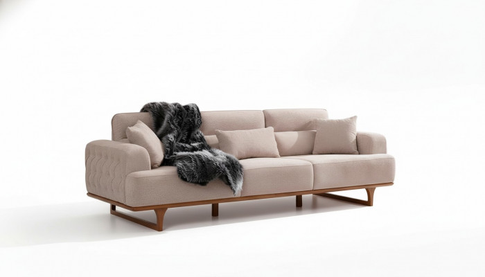Beige sofa set three-seater armchair luxury armchair beige modern furniture