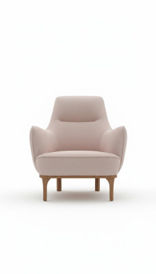 Modern armchair cocktail chair wing chair designer furniture beige wooden furniture