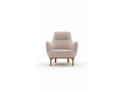 Modern armchair cocktail chair wing chair designer furniture beige wooden furniture