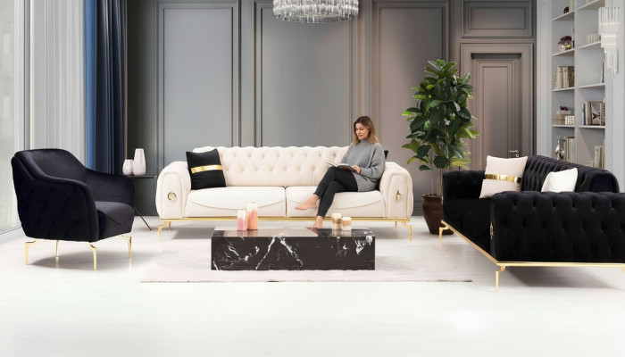 Chesterfield seating group luxury seating furniture upholstered furniture three-seater armchair