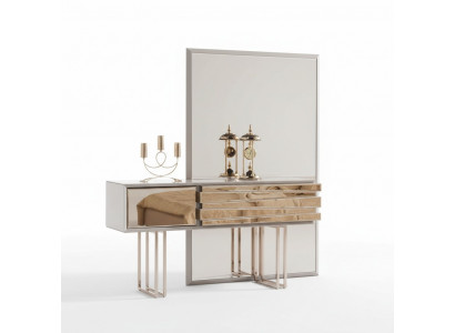 Dressing table console table dressing table dressing chest wood beige gold