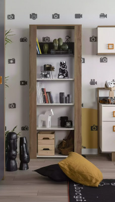 Bookshelf Freestanding Shelf Children's Shelf Cabinet Bookcase Wood Brown New