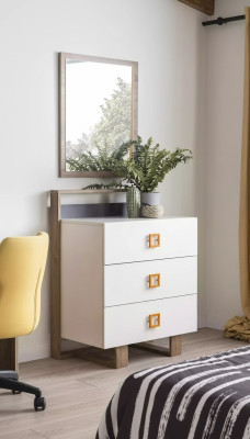 Group dresser with mirror dressers wood white children's room wardrobe set