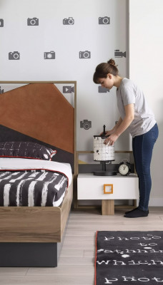 Bedside table nightstand children's bedside table children's room wood gray modern