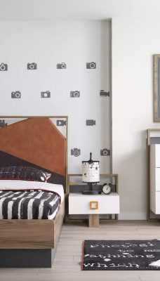 Bedside table nightstand children's bedside table children's room wood gray modern