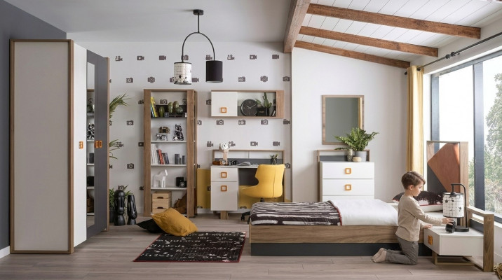 Children's furniture set children's bed nursery bed wood gray set 9 pcs