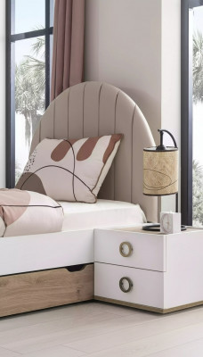 Nightstand, night console, children's nightstand, children's room, wood, white, modern