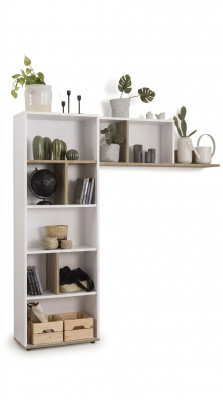 Children's desk desk bookshelf wood white 3-piece set design