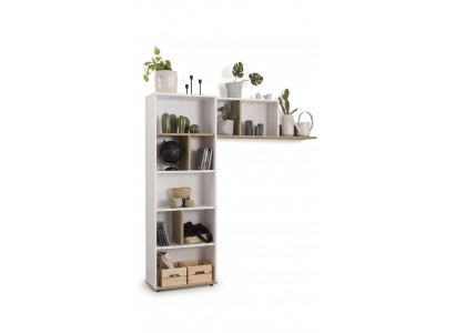 Children's desk desk bookshelf wood white 3-piece set design