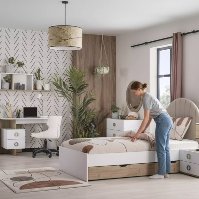 Bed frame children's bed children's furniture children's room bed wood white modern