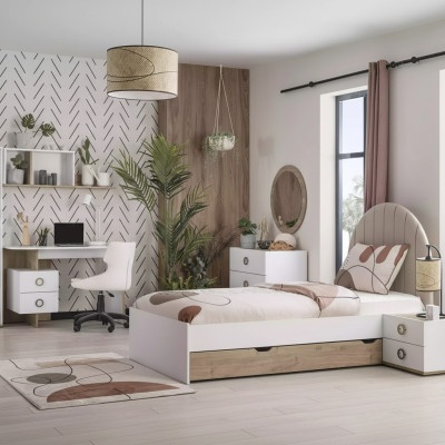 Bed frame children's bed children's furniture children's room bed wood white modern