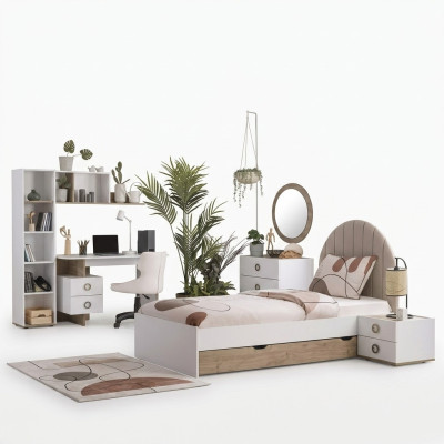 Bed frame children's bed children's furniture children's room bed wood white modern